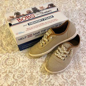 BOBS by Skechers taupe canvas New Beat sneakers